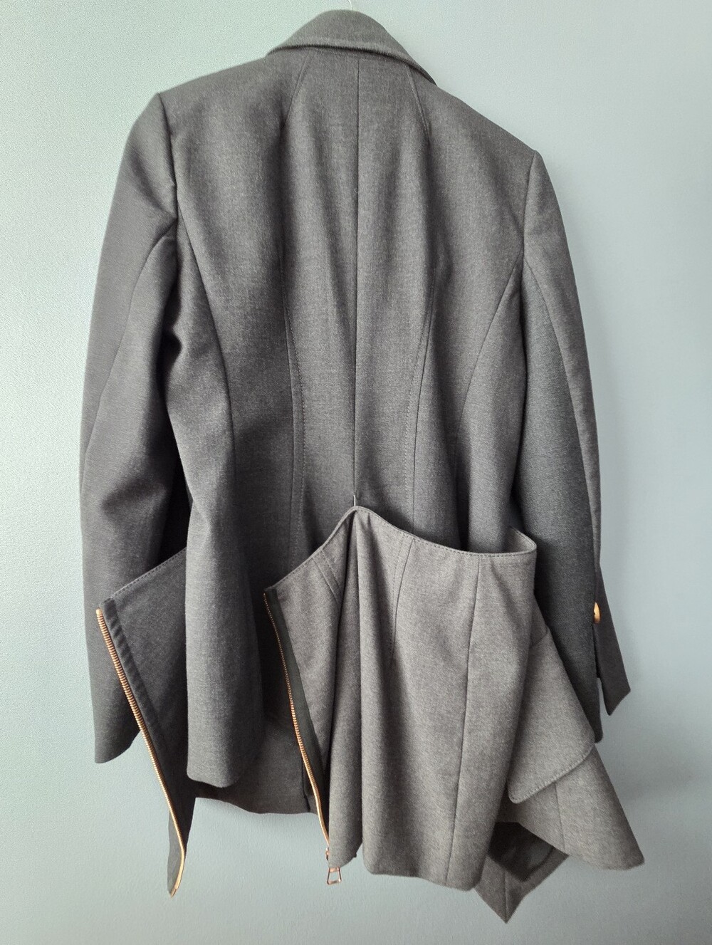 PROENZA SCHOULER NWOT CHARCOAL VIRGIN WOOL SILK JACKET BLAZER US 10 - Picture 12 of 15